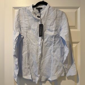 Saks Fifth Avenue Light Blue/White Striped Shirt